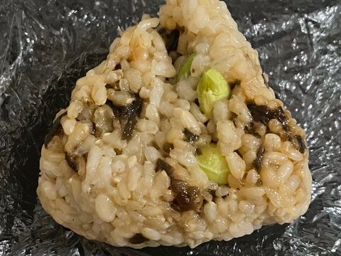 塩昆布と枝豆のもち麦玄米おにぎり(5個分)